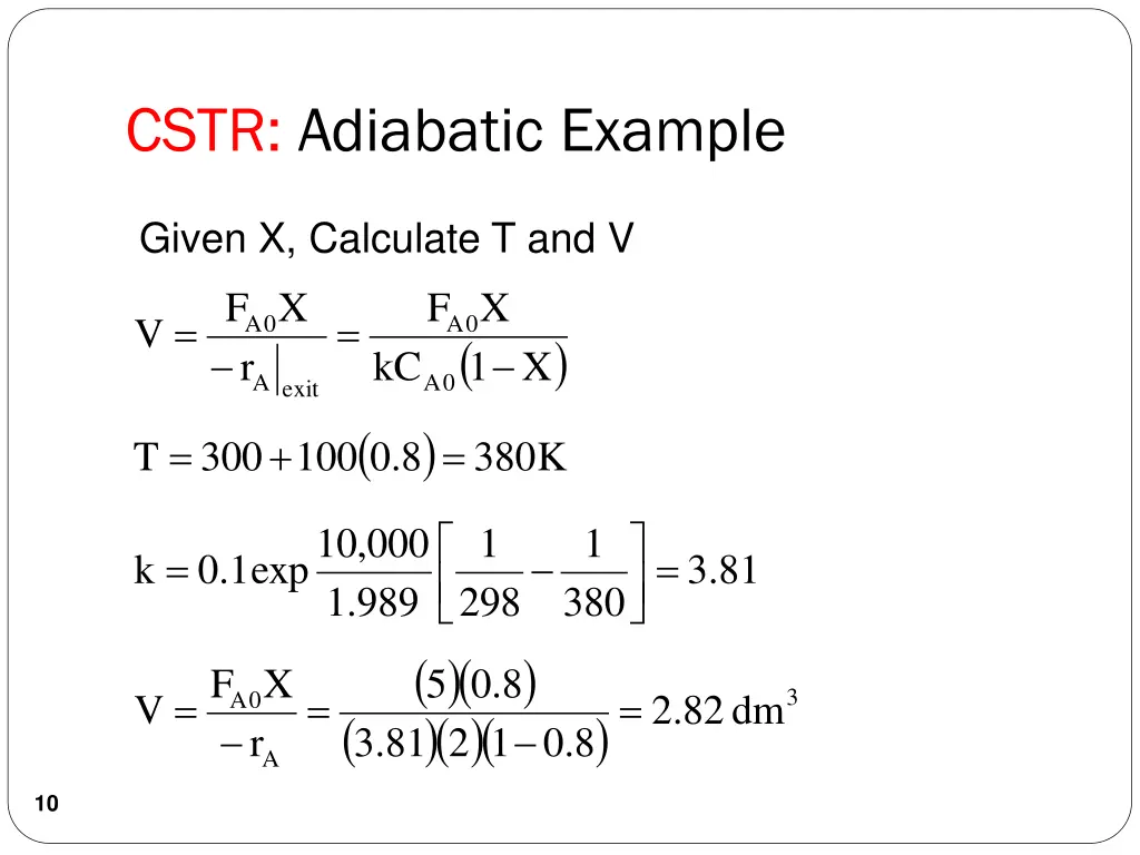 cstr adiabatic example 4
