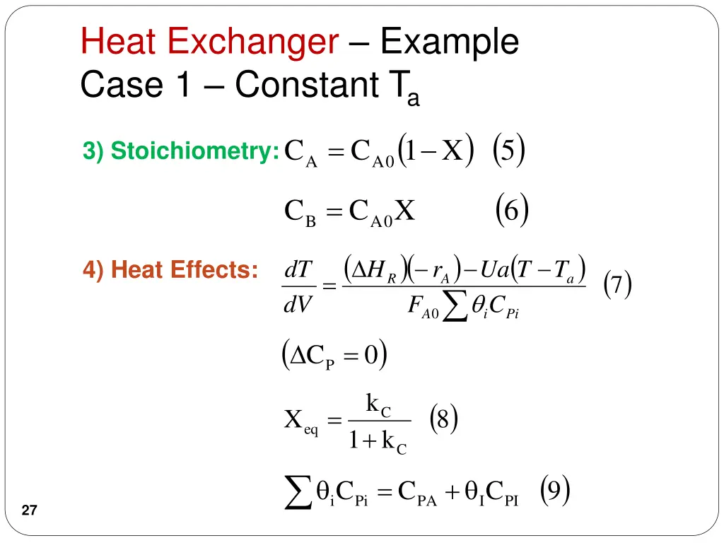 heat exchanger example case 1 constant t a 2