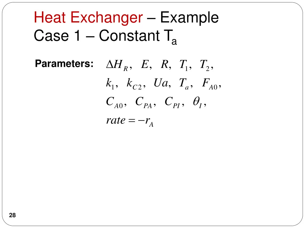 heat exchanger example case 1 constant t a 3
