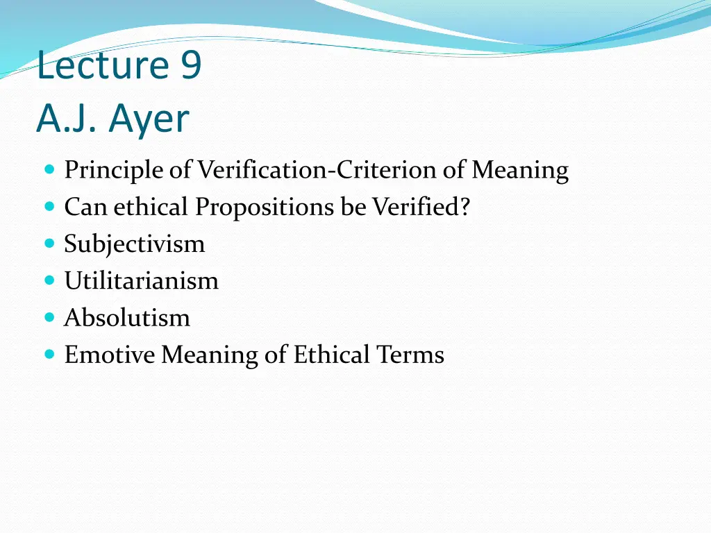 lecture 9 a j ayer