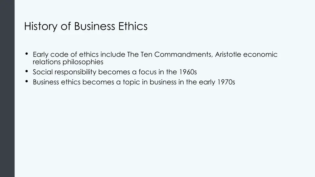 history of business ethics