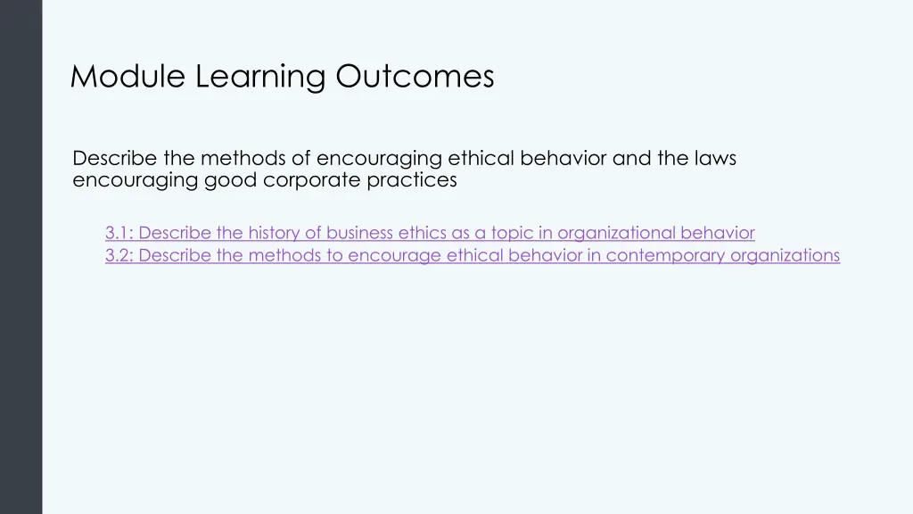 module learning outcomes