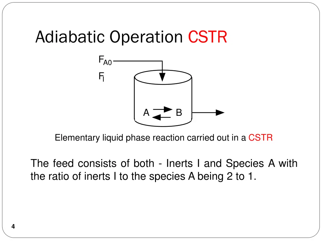 adiabatic operation cstr