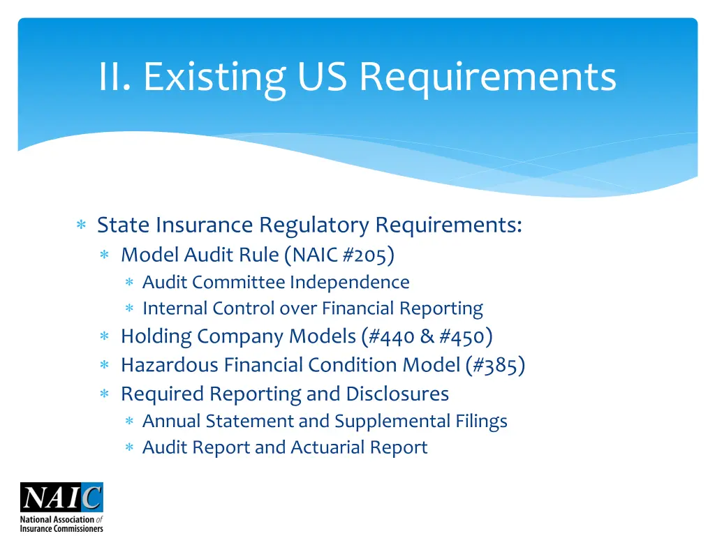 ii existing us requirements 1