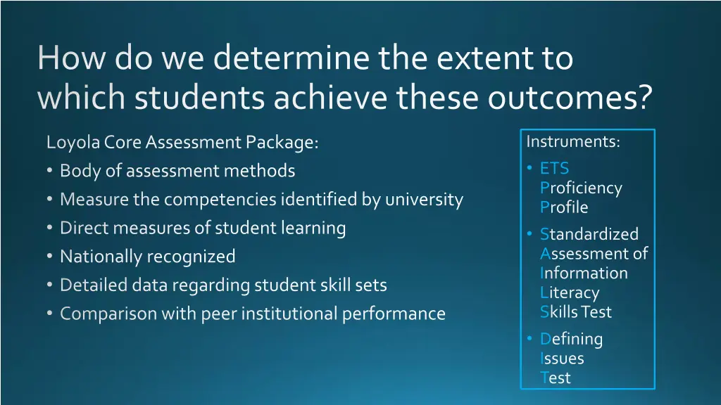 how do we determine the extent to which students