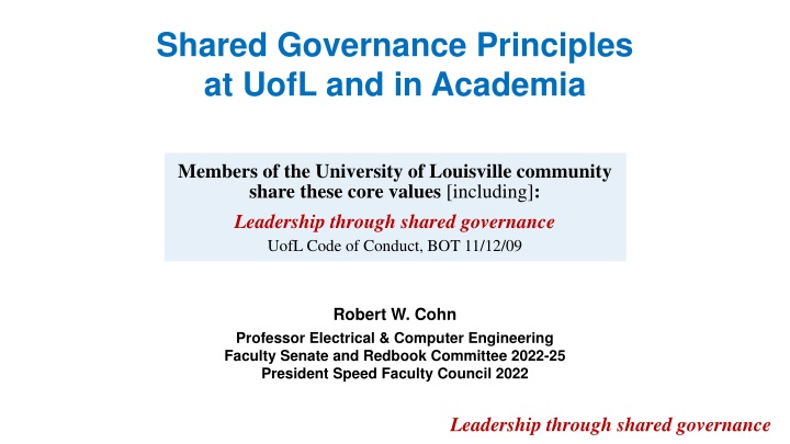 shared governance principles at uofl