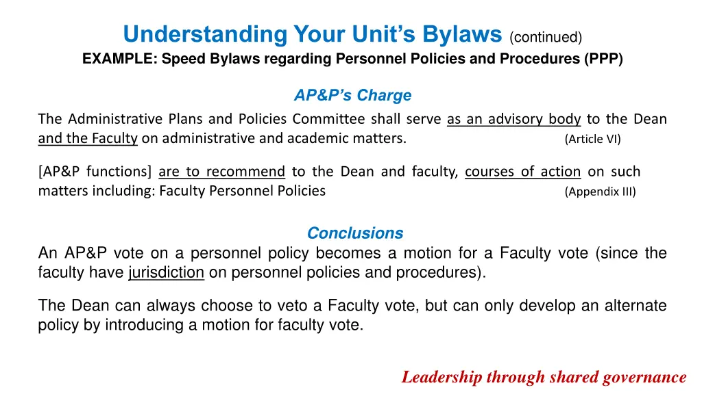 understanding your unit s bylaws continued