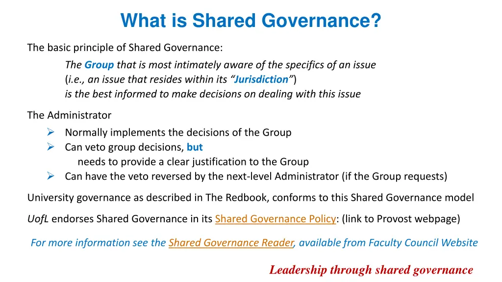 what is shared governance