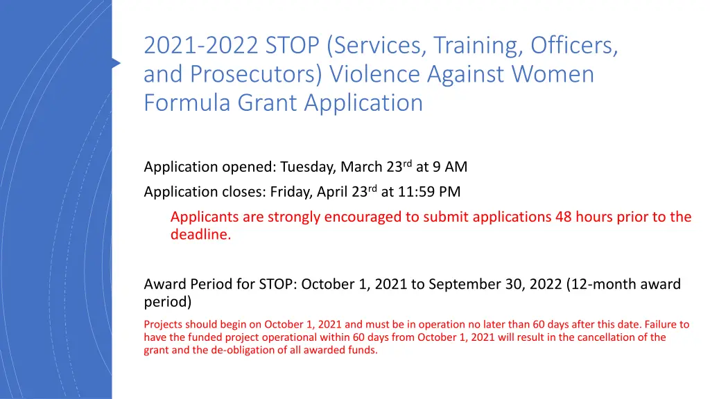 2021 2022 stop services training officers