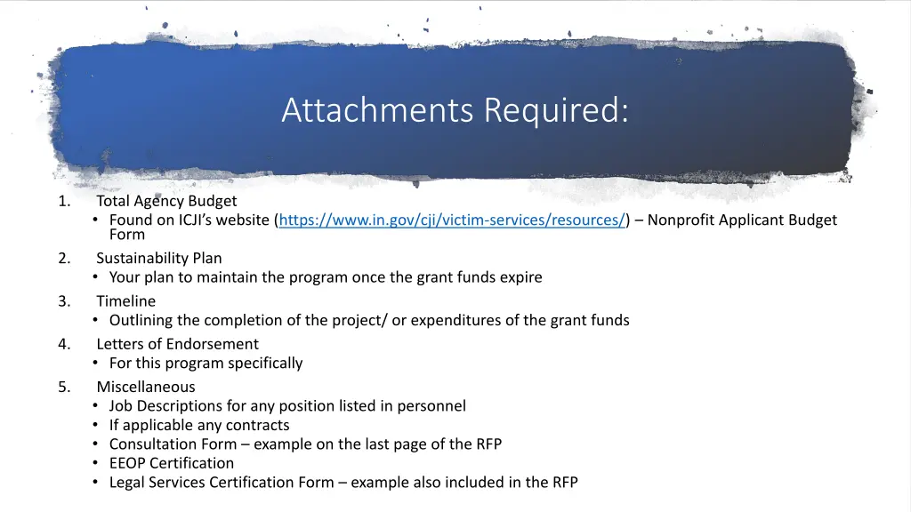 attachments required