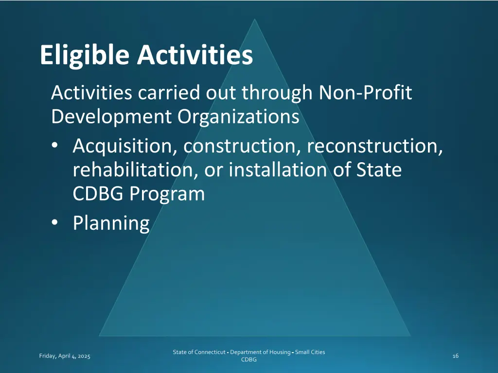 eligible activities activities carried