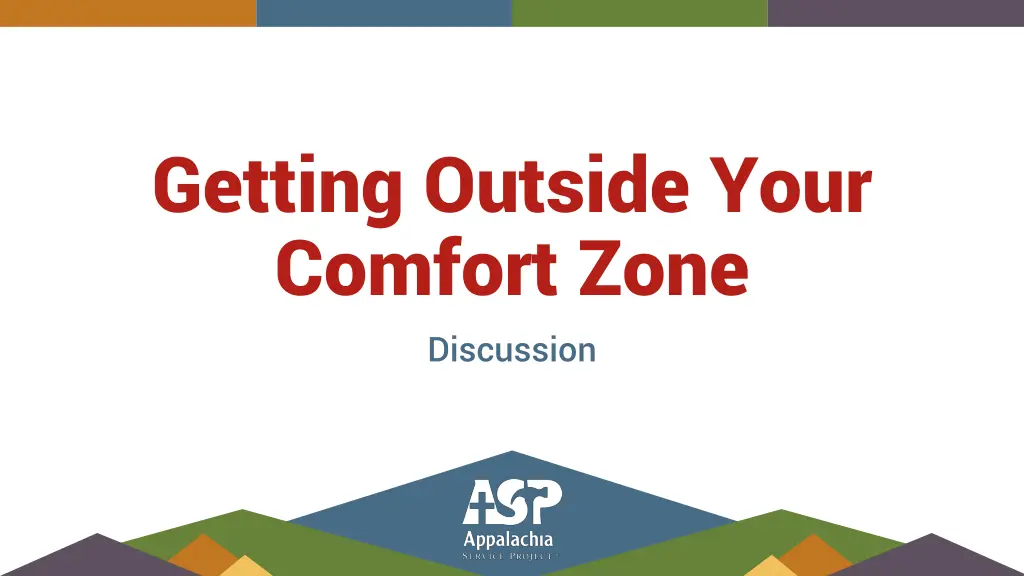 getting outside your comfort zone discussion