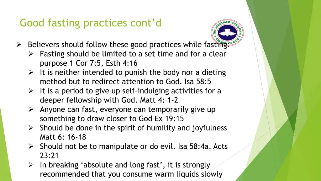 good fasting practices cont d