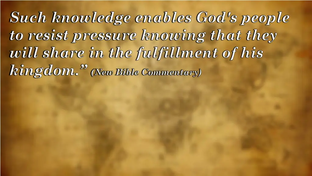 such knowledge enables god s people to resist