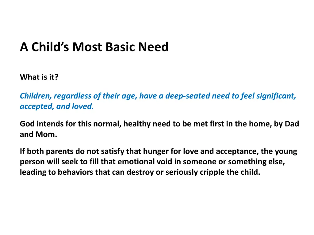 a child s most basic need
