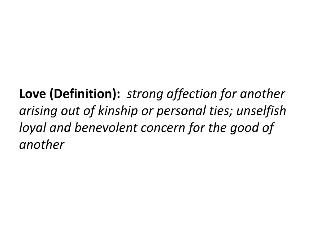 love definition strong affection for another