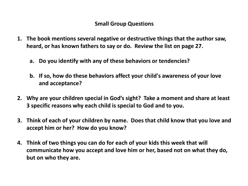 small group questions