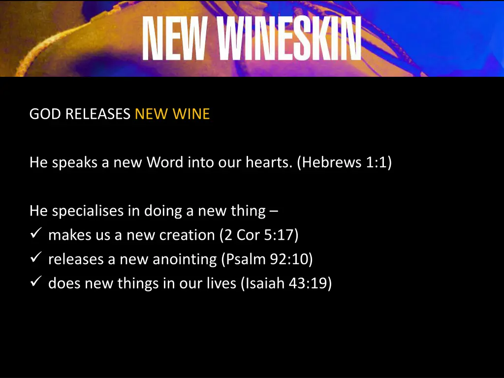 god releases new wine