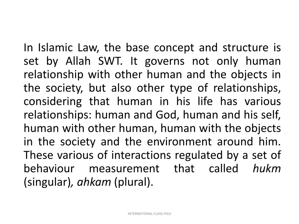 in islamic law the base concept and structure