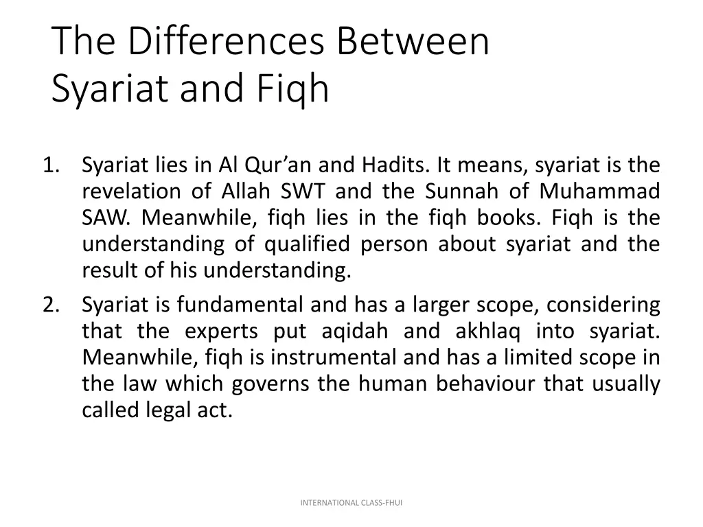 the differences between syariat and fiqh