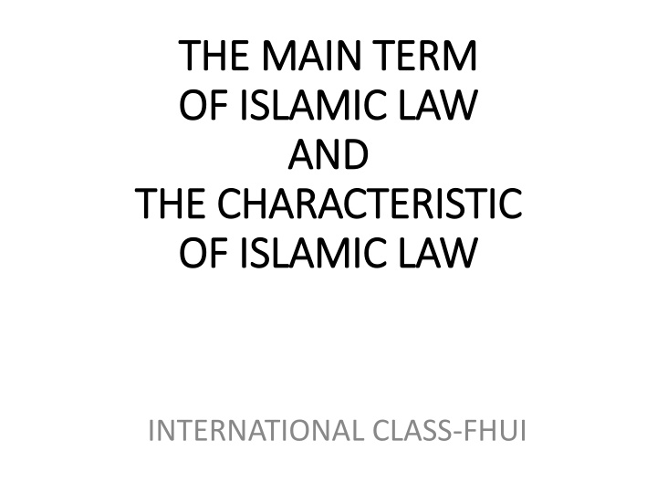 the main term the main term of islamic