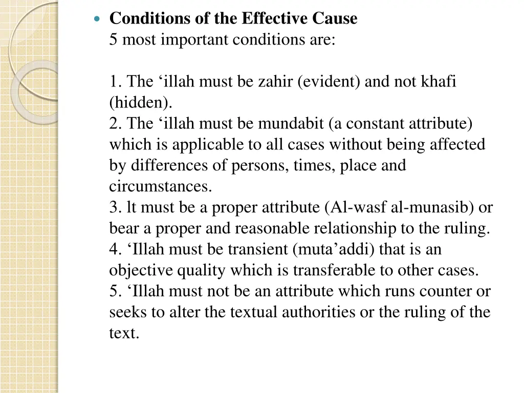 conditions of the effective cause 5 most
