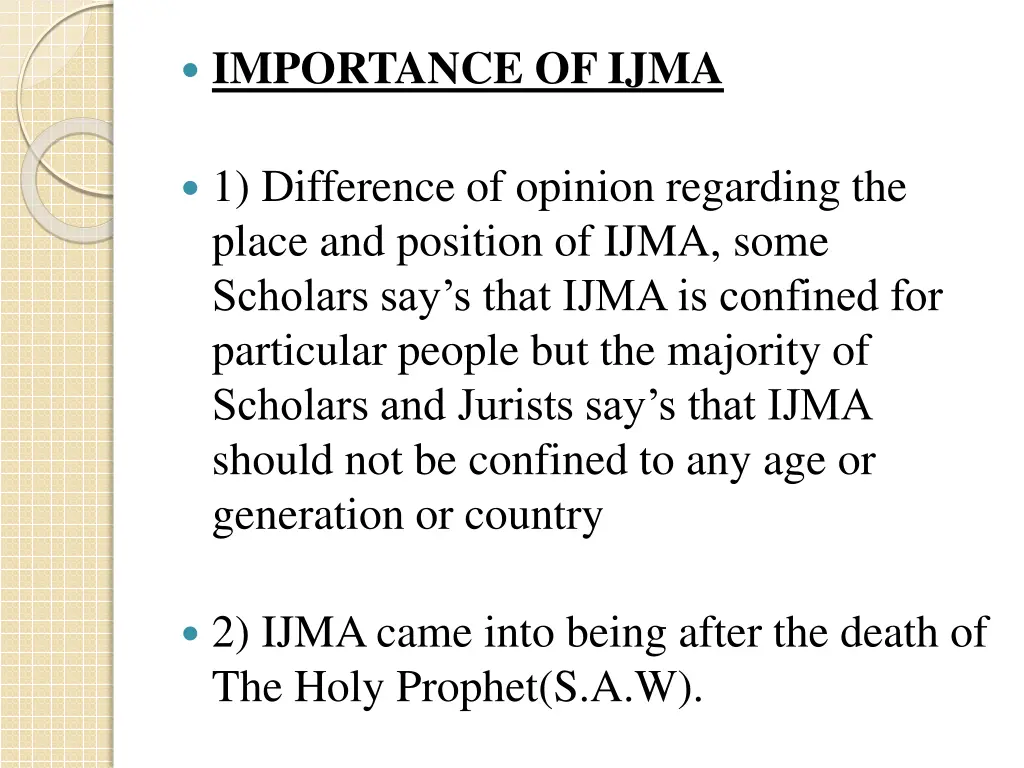 importance of ijma