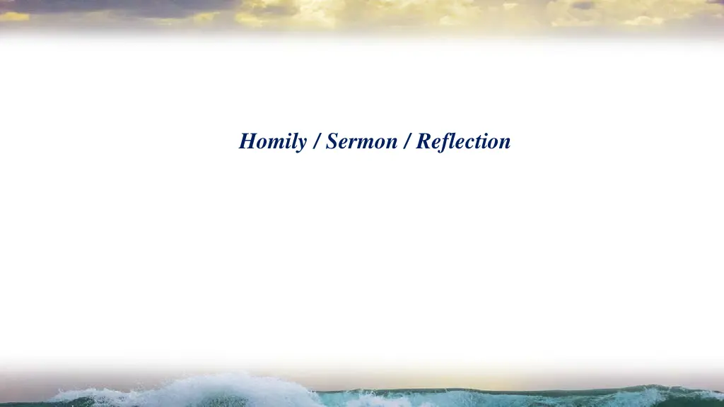 homily sermon reflection