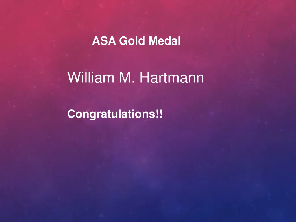 asa gold medal