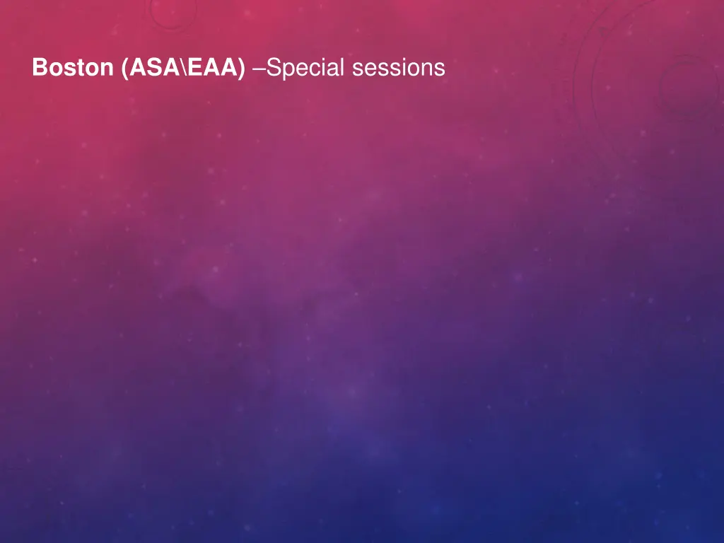 boston asa eaa special sessions