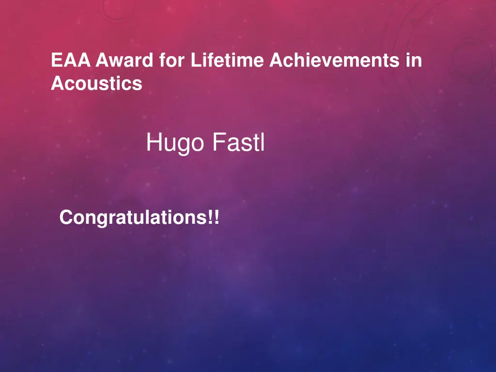 eaa award for lifetime achievements in acoustics