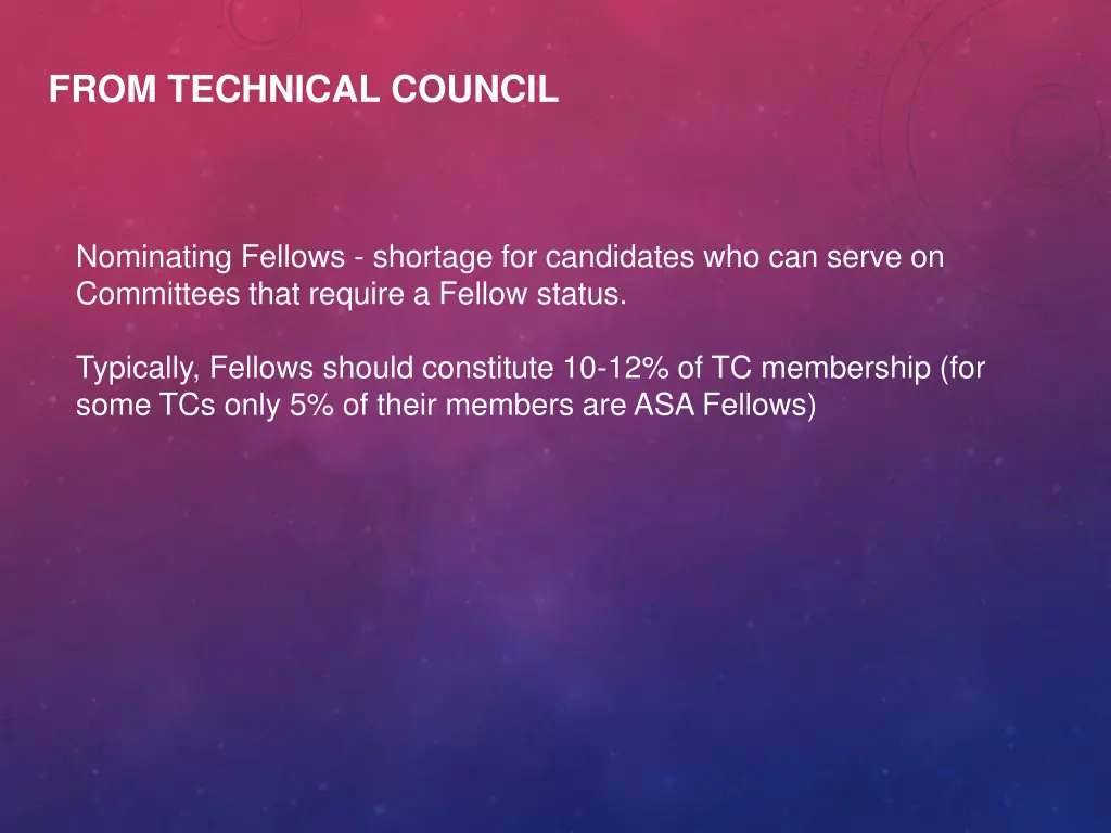 from technical council 1