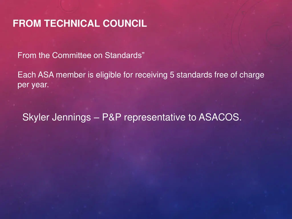 from technical council 2