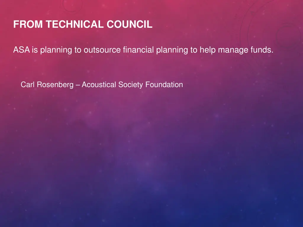from technical council 4