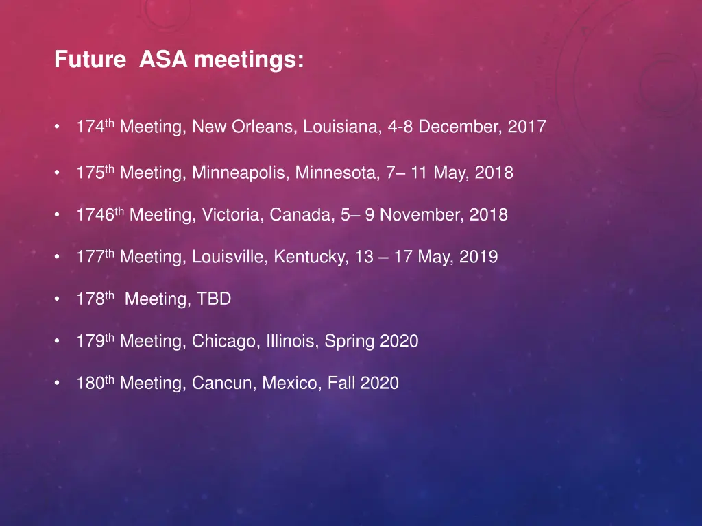 future asa meetings