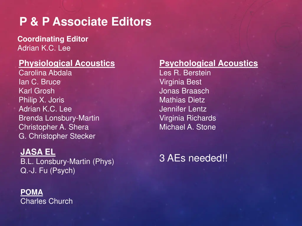 p p associate editors