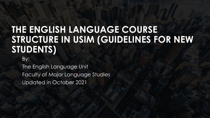 the english language course structure in usim