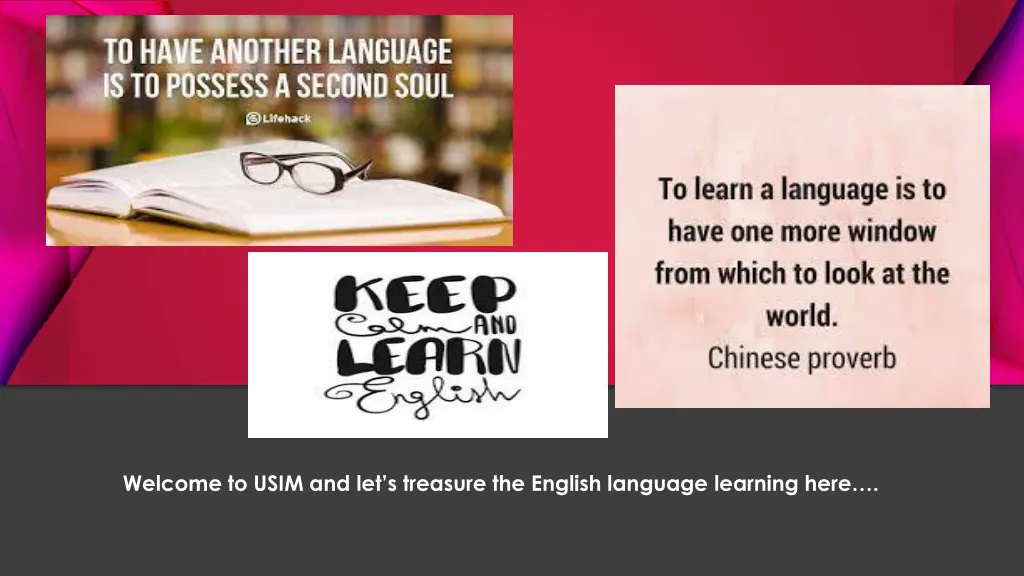 welcome to usim and let s treasure the english