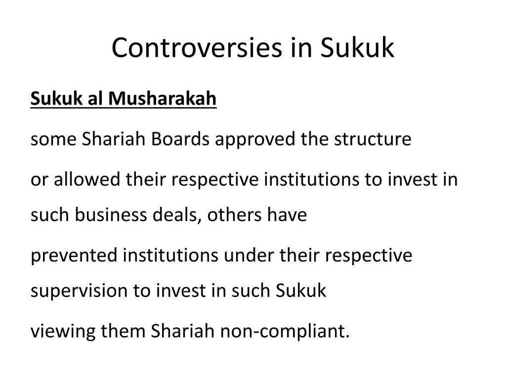 controversies in sukuk