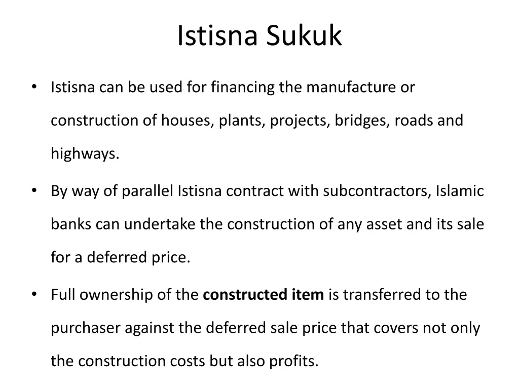 istisna sukuk