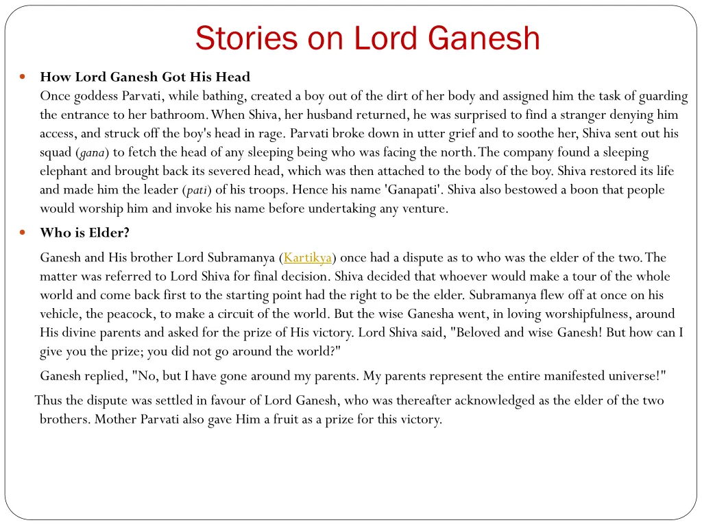 stories on lord ganesh