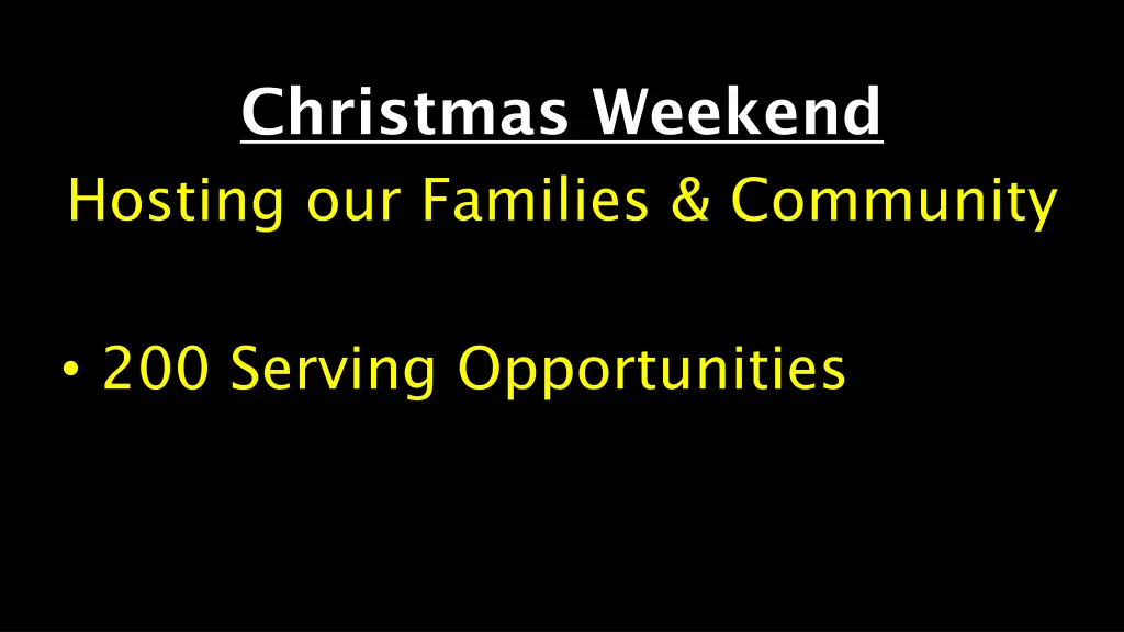 christmas weekend hosting our families community