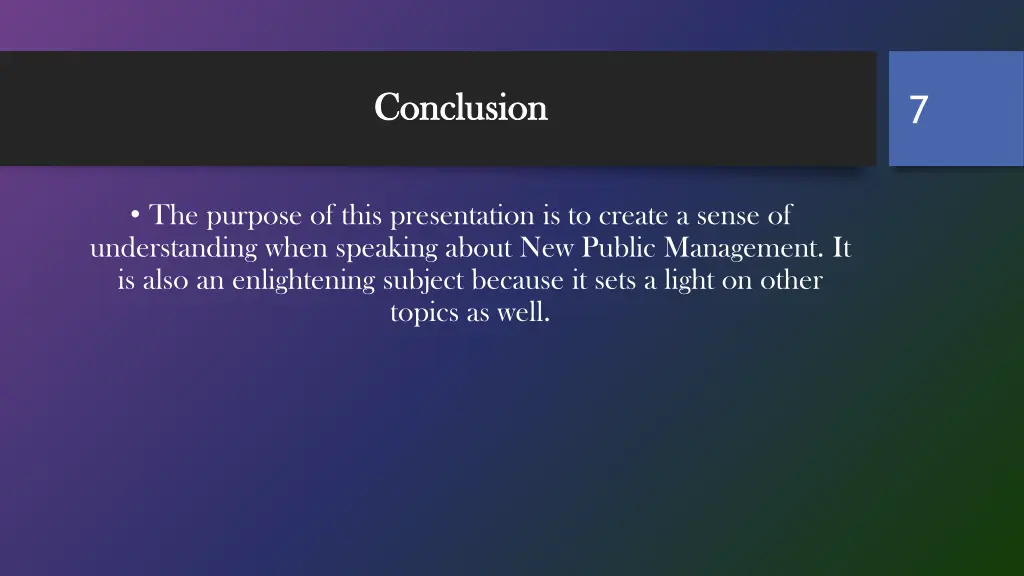 conclusion conclusion