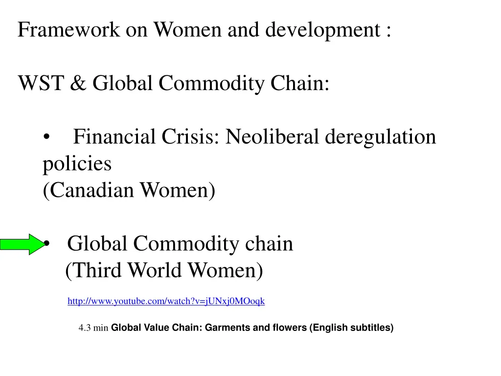 framework on women and development