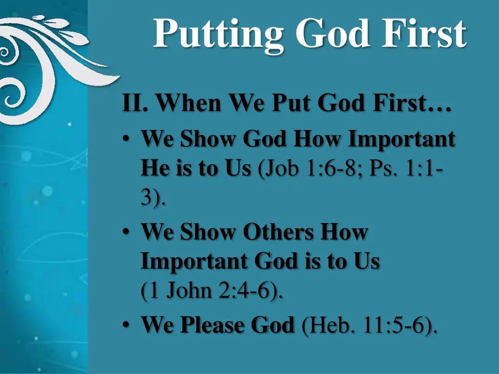 putting god first 2