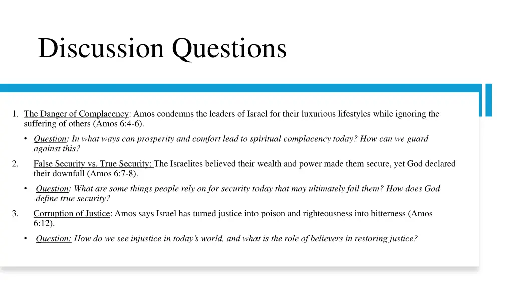 discussion questions