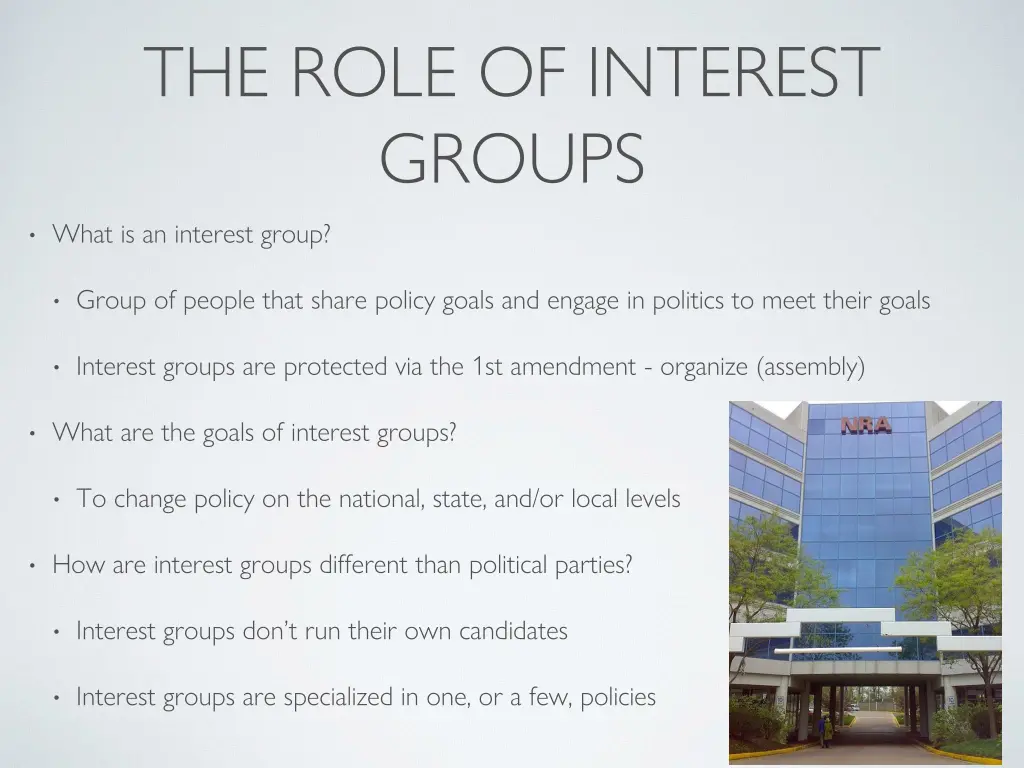 the role of interest groups