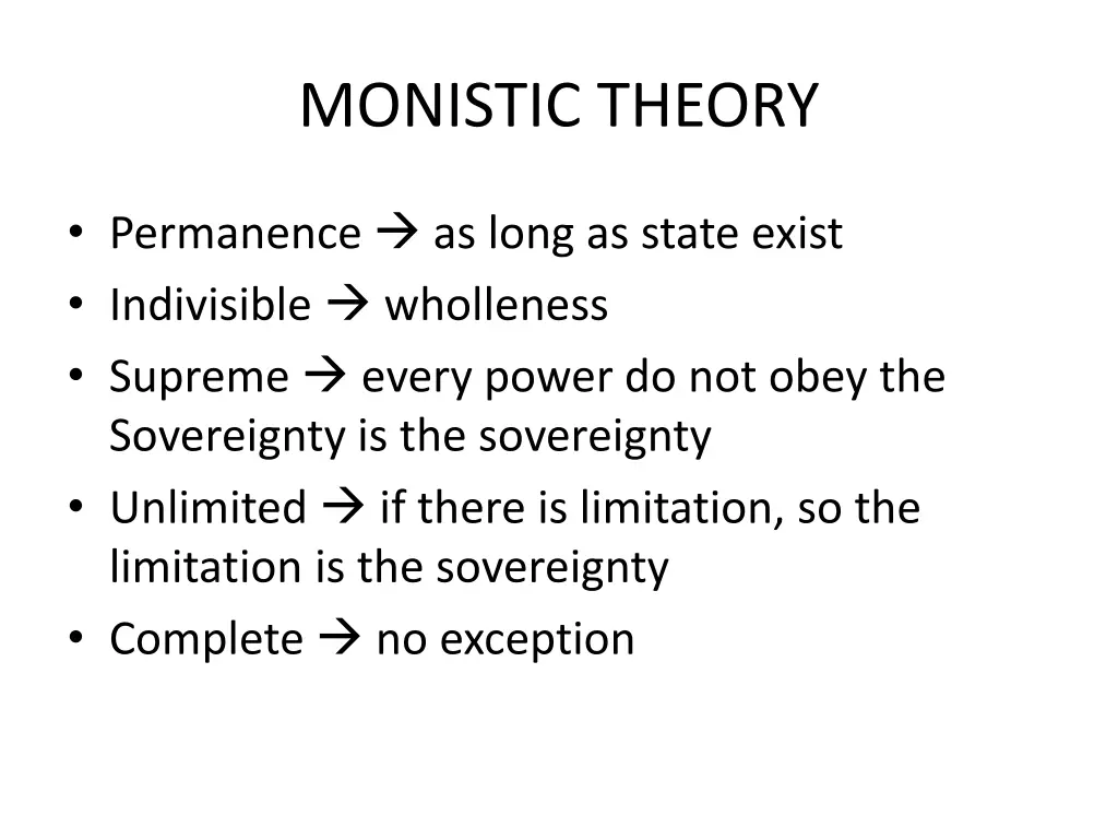 monistic theory