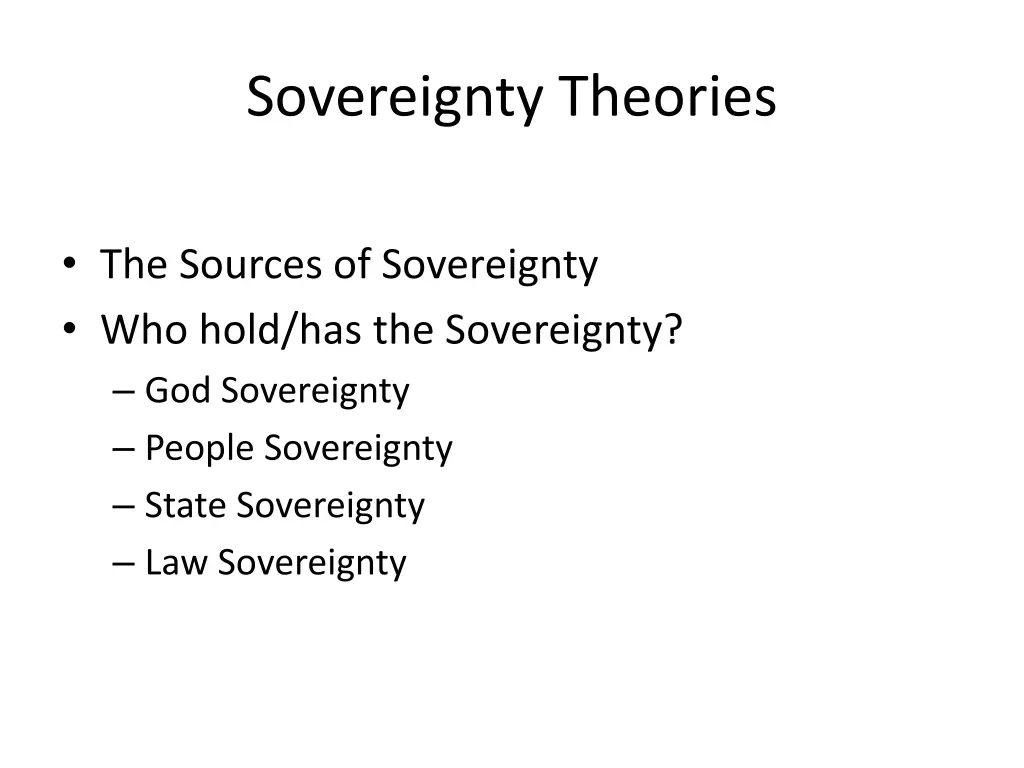 sovereignty theories