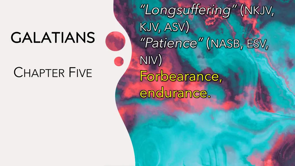 longsuffering nkjv kjv asv patience nasb